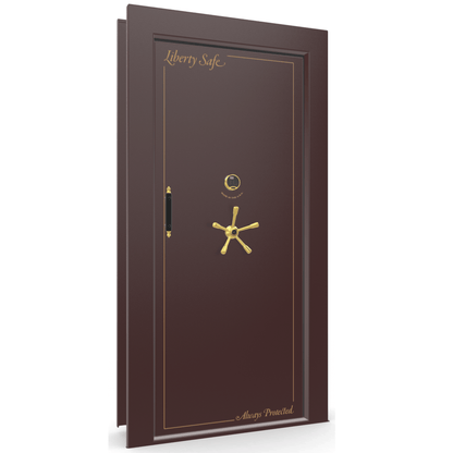 Vault Door Series | In-Swing | Right Hinge | Burgundy Marble | Electronic Lock - closed